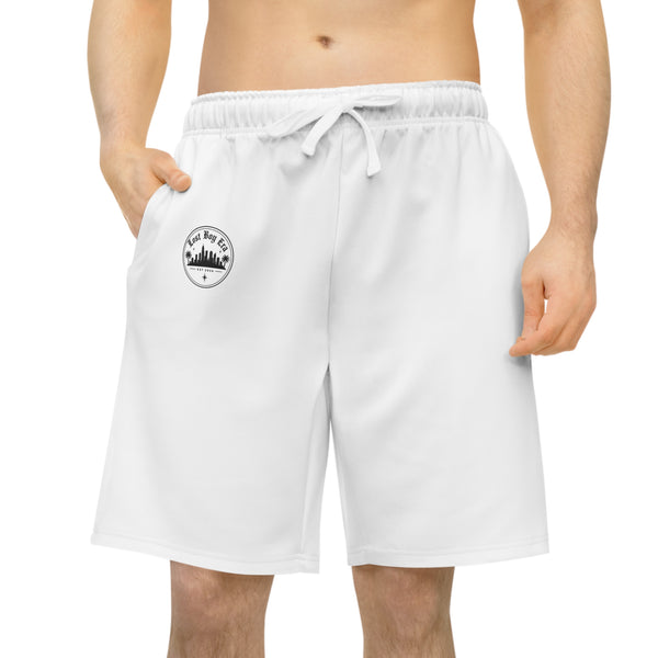 Tropical Crescent Athletic Long Shorts — Palm Moon Graphic