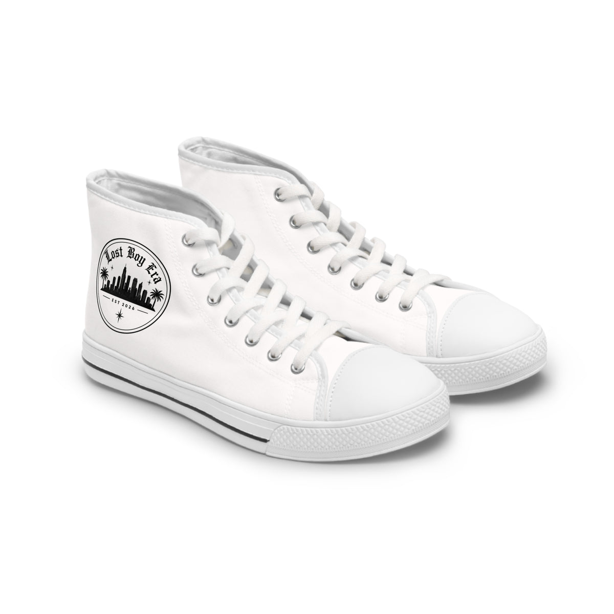 Women's High Top Sneakers — East Bay Skyline Graphic Canvas High-Tops