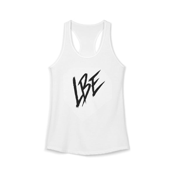 Women's Ideal Racerback Tank Top in Solid White front view