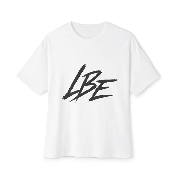 LBE Brushstroke Graphic Tee in White front view boxy athletic fit