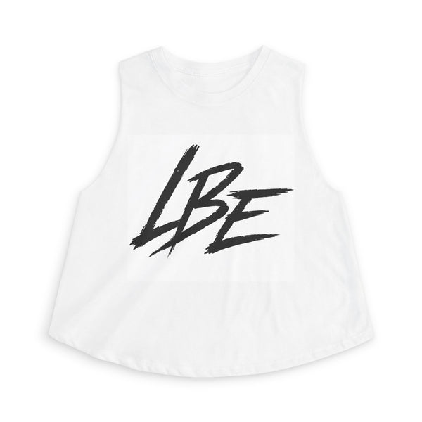 LBE Brushstroke Women's Crop Top - Graphic Athletic Tank Front View